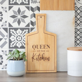 Queen of the Kitchen' Bamboo Serving Board (H26.5 cm)