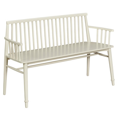 Queensbury Bench with Back, Wooden Bench Seat - Cotswold Cream