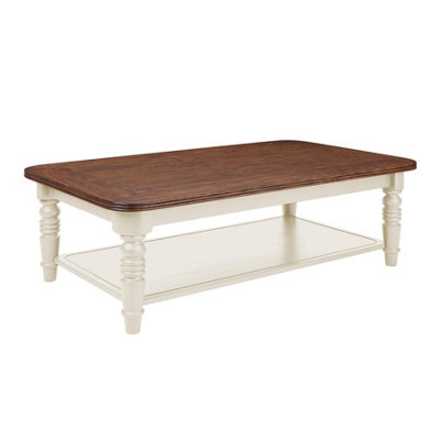 Queensbury Coffee Table with Oak Top in Cotswold Cream