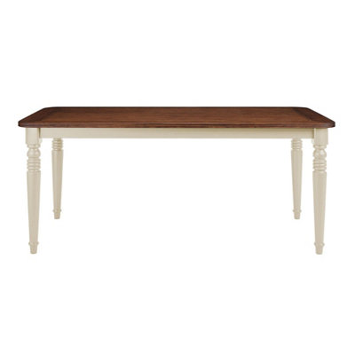 Queensbury Large Dining Table with Oak Top in Cotswold Cream