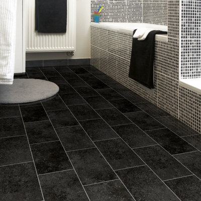 QueensTex Springfield Tile Vinyl by Remland (2m x 4m)