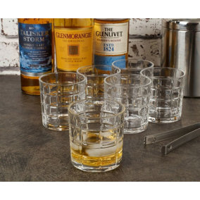 QUEENSWAY 6pc Whiskey Tumblers New Glasses Gift Boxed Set 3 Designs Wedding Xmas
