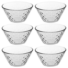 Queensway Home & Dining 12cm Diameter 6pcs Glass Dessert Ice Cream Bowls Snacks Nuts Nibbles Stacking Serving Dishes