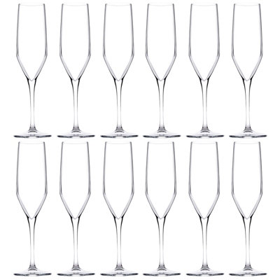 Queensway Home & Dining 12x200ml Stemmed Champagne Glasses Prosecco ...