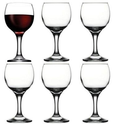 Queensway Home & Dining 15cm Height Red Wine Glasses 225ml Bar Glassware Stemware 6pcs Set