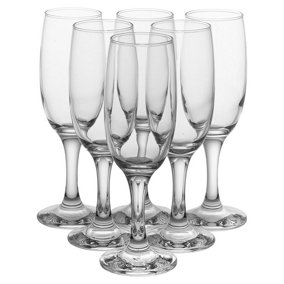 Queensway Home & Dining 18cm Height Champagne Flutes 190ml Bar Glassware Stemware 6pcs Set