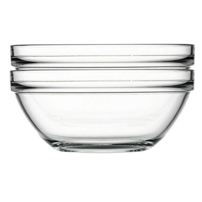 Queensway Home & Dining 2.5L Single Chef's Tempered Glass Salad Mixing Baking Serving Bowl Set of 2