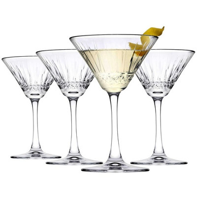 Queensway Home & Dining 220ml 4Pcs Long Stemmed Cocktail Drinking Glasses Party Set