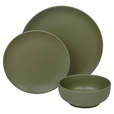 Queensway Home Dining 26cm Diameter 24 Pcs Green Coloured Stone