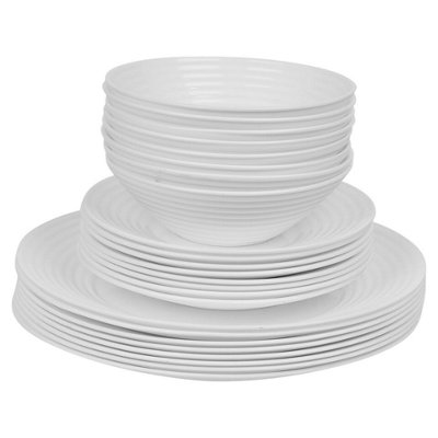 Queensway Home Dining 26cm Diameter 24 Pcs White Opal Glass