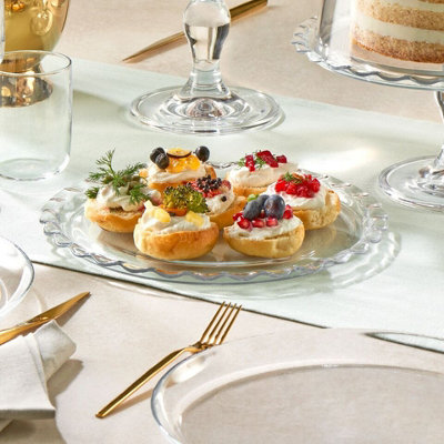 Queensway Home Dining 26cm Diameter Large Round Clear Glass Dessert Dish Serving Plate Set of 6 DIY at B Q
