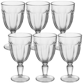 Queensway Home & Dining 320ml Red Sparkling Wine Glasses Glass Goblet Stemmed Base Glassware 6pcs