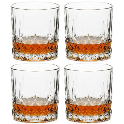 Queensway Home & Dining 330ml 4 Pcs Drinking Whiskey Tumblers Glasses Set