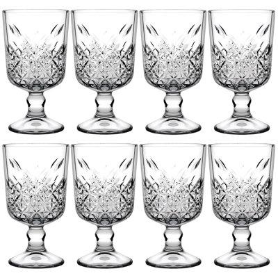 Queensway Home & Dining 330ml 8pcs Glass Stemmed Red Wine Cocktail Goblets Drinking Glassware Set