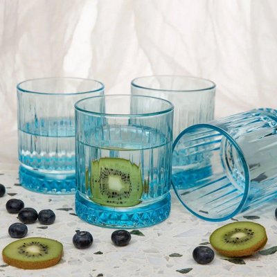 Queensway Home & Dining 355ml 8 Pcs Blue Coloured Tumblers Drinking Whiskey Glass Sets - 3