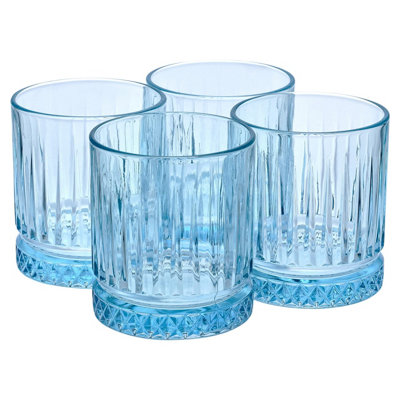 Queensway Home & Dining 355ml 8 Pcs Blue Coloured Tumblers Drinking Whiskey Glass Sets - 4