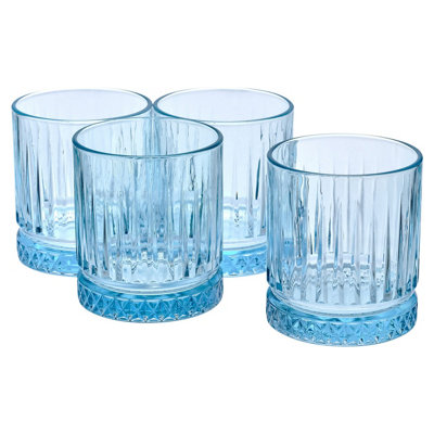 Queensway Home & Dining 355ml 8 Pcs Blue Coloured Tumblers Drinking Whiskey Glass Sets - 6
