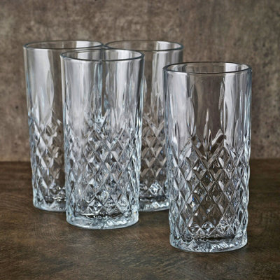 Queensway Home & Dining 356ml 4 Pcs Drinking Highball Tumblers Glasses Set