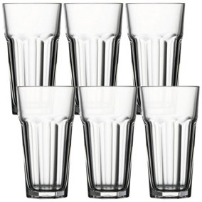 Queensway Home & Dining 365ml Clear Glass Drinking Pint Pub Glasses Beverages Ale Lager Water Juice 6pcs