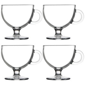 Queensway Home & Dining 4 Pcs Glass Ice Cream Sundae Fruit Dessert Mugs Dishes Cups Bowls Handle