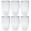 Queensway Home & Dining 450ml Set of 6 Double Wall Insulated Clear Glasses Tea Hot Chocolate Glass Mugs