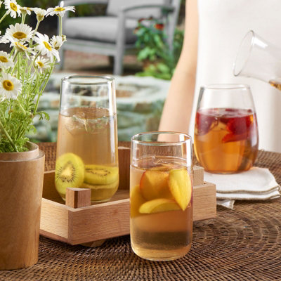 Queensway Home & Dining 470ml Set of 12 Clear Glass Tall Drinking ...