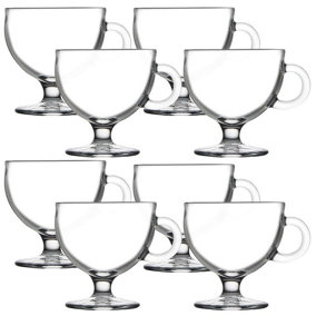 Queensway Home & Dining 8 Pcs Glass Ice Cream Sundae Fruit Dessert Mugs Dishes Cups Bowls Handle