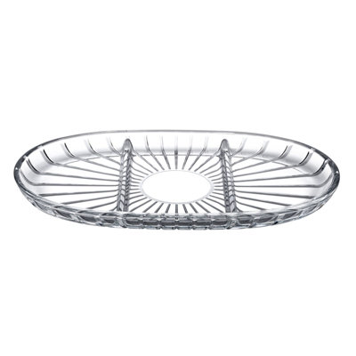 Queensway Home Dining Divided Glass Service Dish Oval Shape