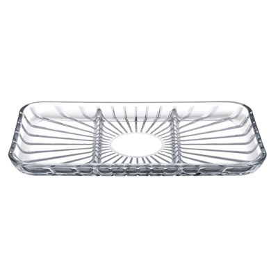 Queensway Home & Dining Divided Glass Service Dish Rectangular Shape 3 ...