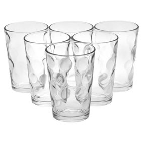Queensway Home & Dining Height 10cm Set of 6x200ml Drinking Glasses Clear Glass Highball Design Tumblers Water Juice