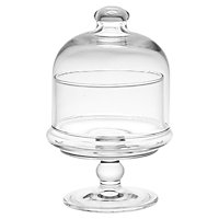 Queensway Home & Dining Height 11.8cm Glass Footed Serving Bowl Dish with Dome Punch Desserts Cakes Dishwasher Safe