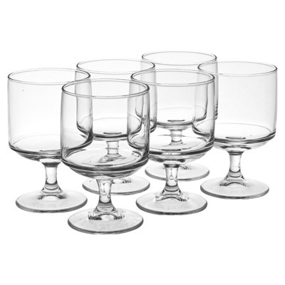 Queensway Home & Dining Height 11cm Set of 6 Wine Glasses Stackable