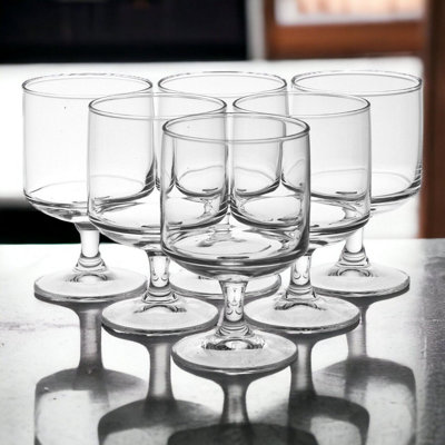 Queensway Home & Dining Height 11cm Set of 6 Wine Glasses Stackable Space Saving Glassware