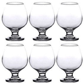 Queensway Home & Dining Height 12cm 6 Set x 395ml Cognac Tasting Snifter Footed Glass Water Whiskey Spirits Glasses
