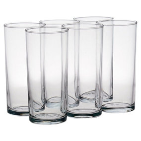 Queensway Home & Dining Height 12cm Set of 6 Clear Glass Tall Water Juice Drinking Highball Tumbler Glasses 200ml