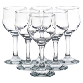Queensway Home & Dining Height 15cm 6 Clear Glass Red Wine Port Liqueur Footed Glasses Goblets Stemware