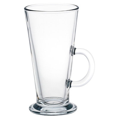 Queensway Home & Dining Height 16cm 2 x 260ml Clear Glass Tall Hot Chocolate Coffee Latte Mugs Glasses Tumblers