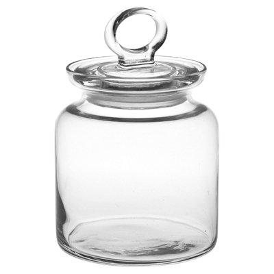 Queensway Home & Dining Height 18cm Airtight Food Storage Glass with Handle Lid Jar Cookies Pulses Dishwasher Safe