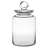 Queensway Home & Dining Height 22.1cm Airtight Food Storage Glass with Handle Lid Jar Cookies Pulses Dishwasher Safe