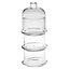 Queensway Home & Dining Height 23cm 3 Tier Clear Glass Display Snacks Candies Chocolate Dish Bowl Jar with Dome Lid