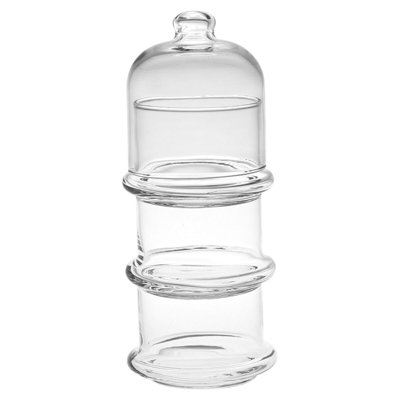 Queensway Home & Dining Height 23cm 3 Tier Clear Glass Display Snacks Candies Chocolate Dish Bowl Jar with Dome Lid