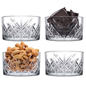 Queensway Home & Dining Height 5cm 250ml Set of 4 Clear Glass Mini Dessert Snacks Nuts Ice Cream Serving Bowls Party Dishes