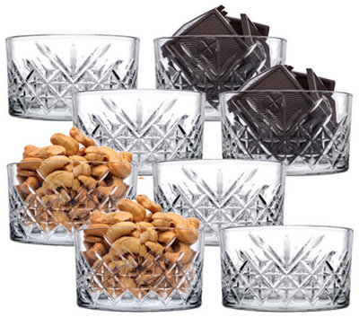 Queensway Home & Dining Height 5cm 250ml Set of 8 Clear Glass Mini Dessert Snacks Nuts Ice Cream Serving Bowls Party Dishes