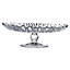 Queensway Home & Dining Height 6.95cm Ribbed Large Glass Footed Cake Dessert Pastry Stand Plate Party Display
