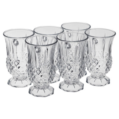 Queensway Home & Dining Set of 6 Handled Glass Tall Mugs Tea Coffee Cappuccino Hot Drinks Gift Box, 155ml