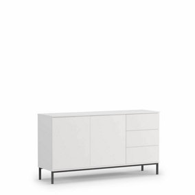 Querty 01 Sideboard Cabinet in White Matt - Modern Elegance with Ample Storage - W1500mm x H800mm x D410mm