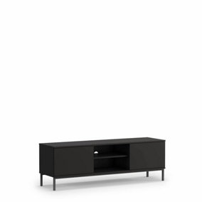 Querty 05 TV Cabinet in Black Matt - Modern Elegance with Ample Storage - W1500mm x H500mm x D410mm