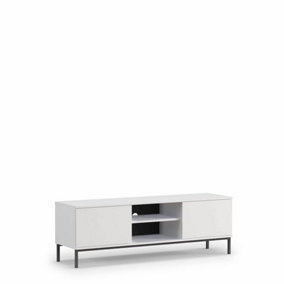 Querty 05 TV Cabinet in White Matt - Modern Elegance with Ample Storage - W1500mm x H500mm x D410mm