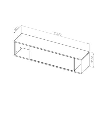 Querty 06 Wall Shelf in Black Matt - Modern Storage with a Bold Aesthetic - W1350mm x H300mm x D300mm