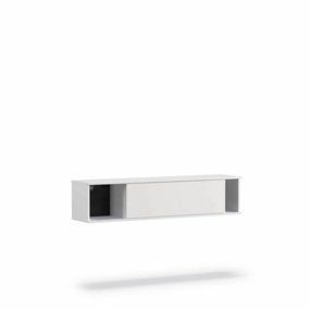 Querty 06 Wall Shelf in White Matt - Modern Storage with a Bold Aesthetic - W1350mm x H300mm x D300mm